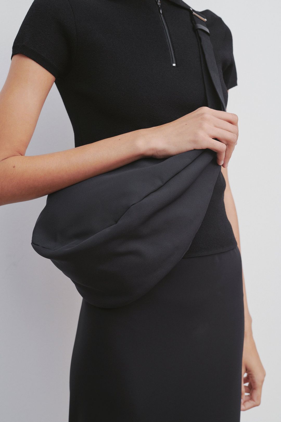 Slouchy Banana Bag Two in Nylon and Cotton #4