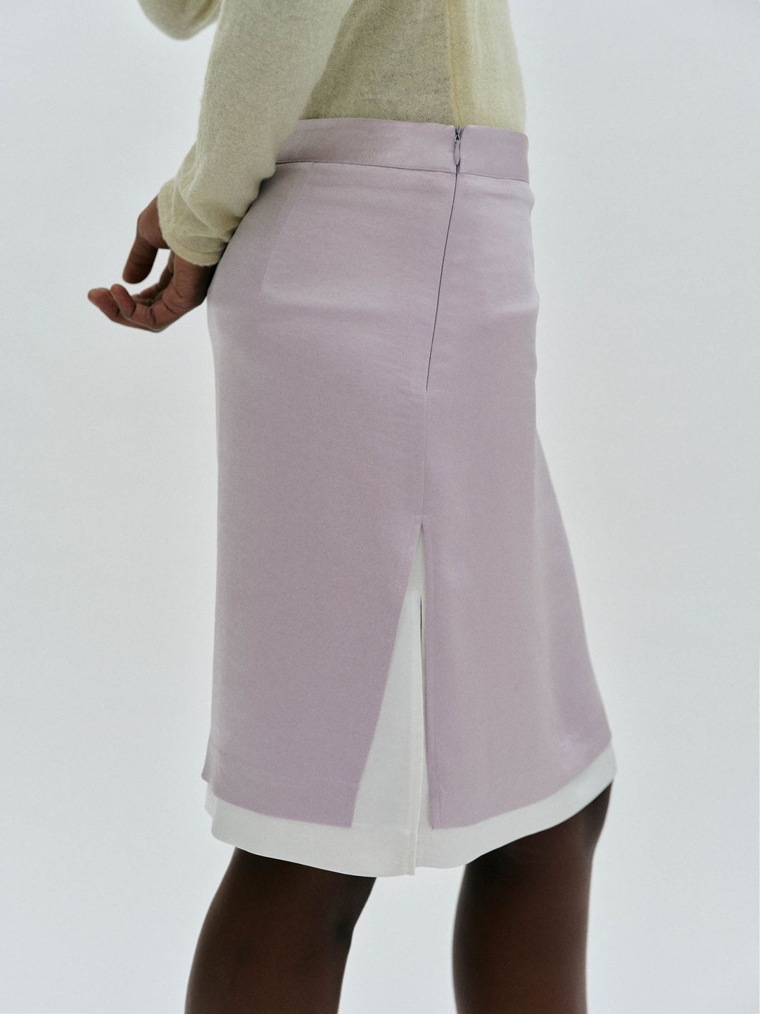 Layered Satin Skirt, Pink #5