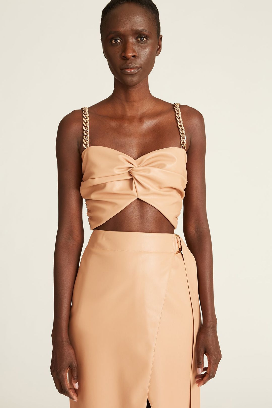 Amari Faux Leather Crop Top #4