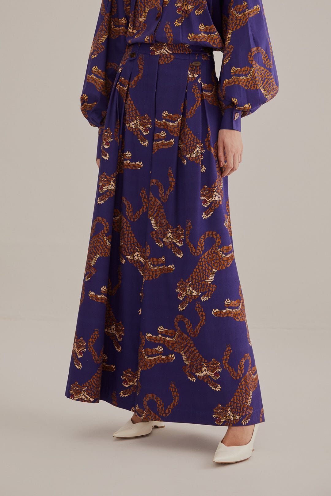 Navy Blue Leopards Tailored Pants #3