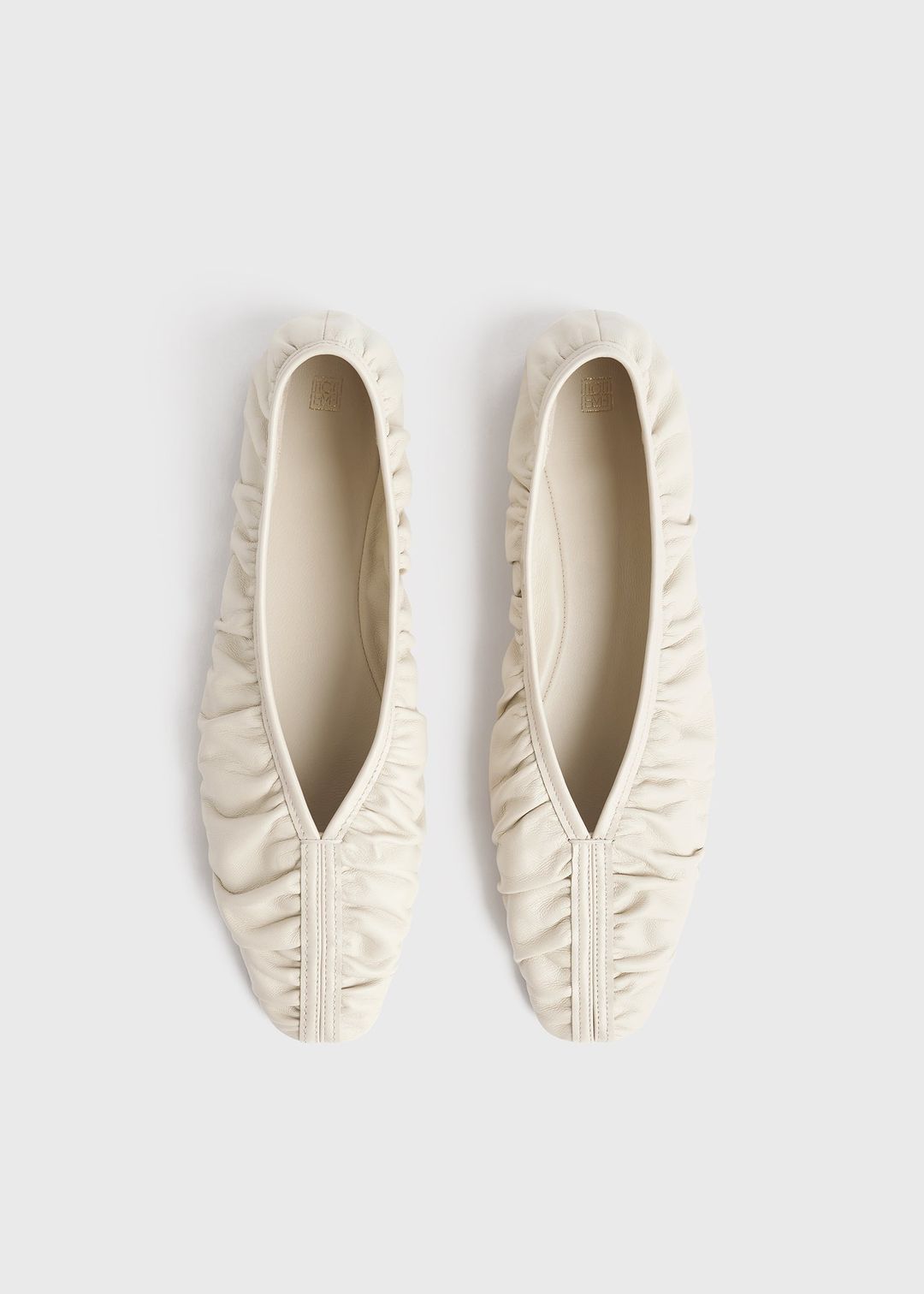 Gathered Nappa flats bleached sand #4