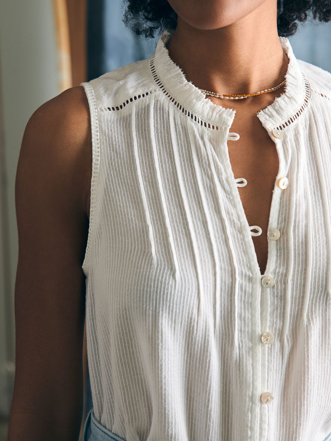 Willa Sleeveless Top - White #2