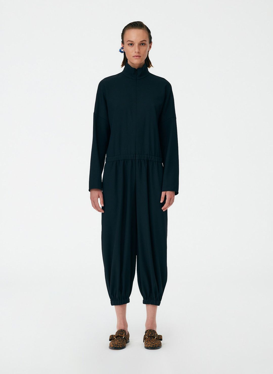 Chalky Drape Zip Up Jumpsuit