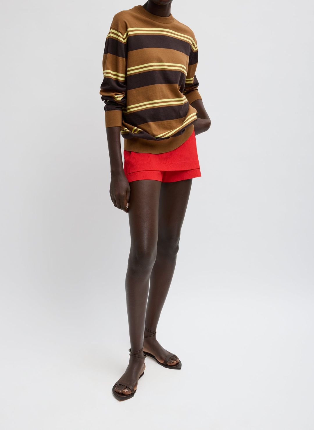 Super Fine Gauge Striped Perfect Crewneck Pullover #4