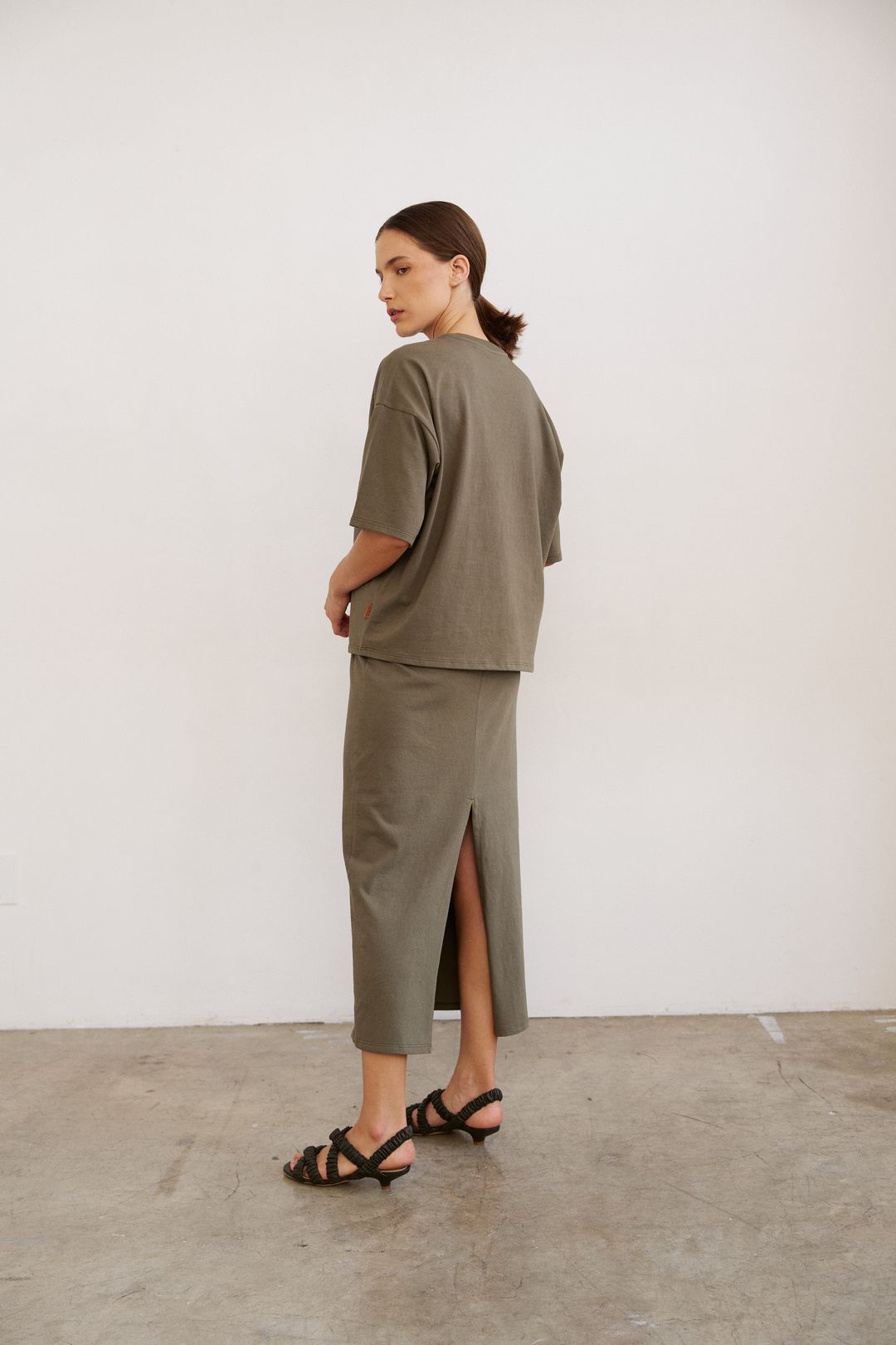 The Column Skirt in Olive