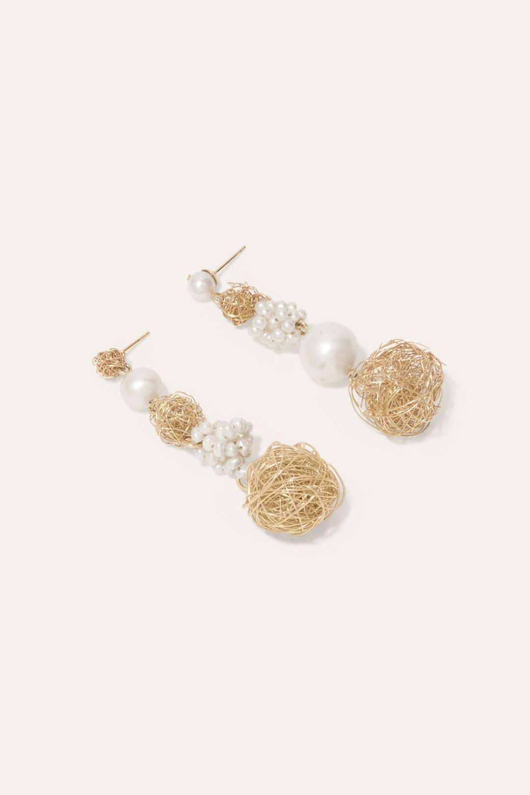 The Key To All Mythologies - Pearl and Gold Vermeil Earrings #3