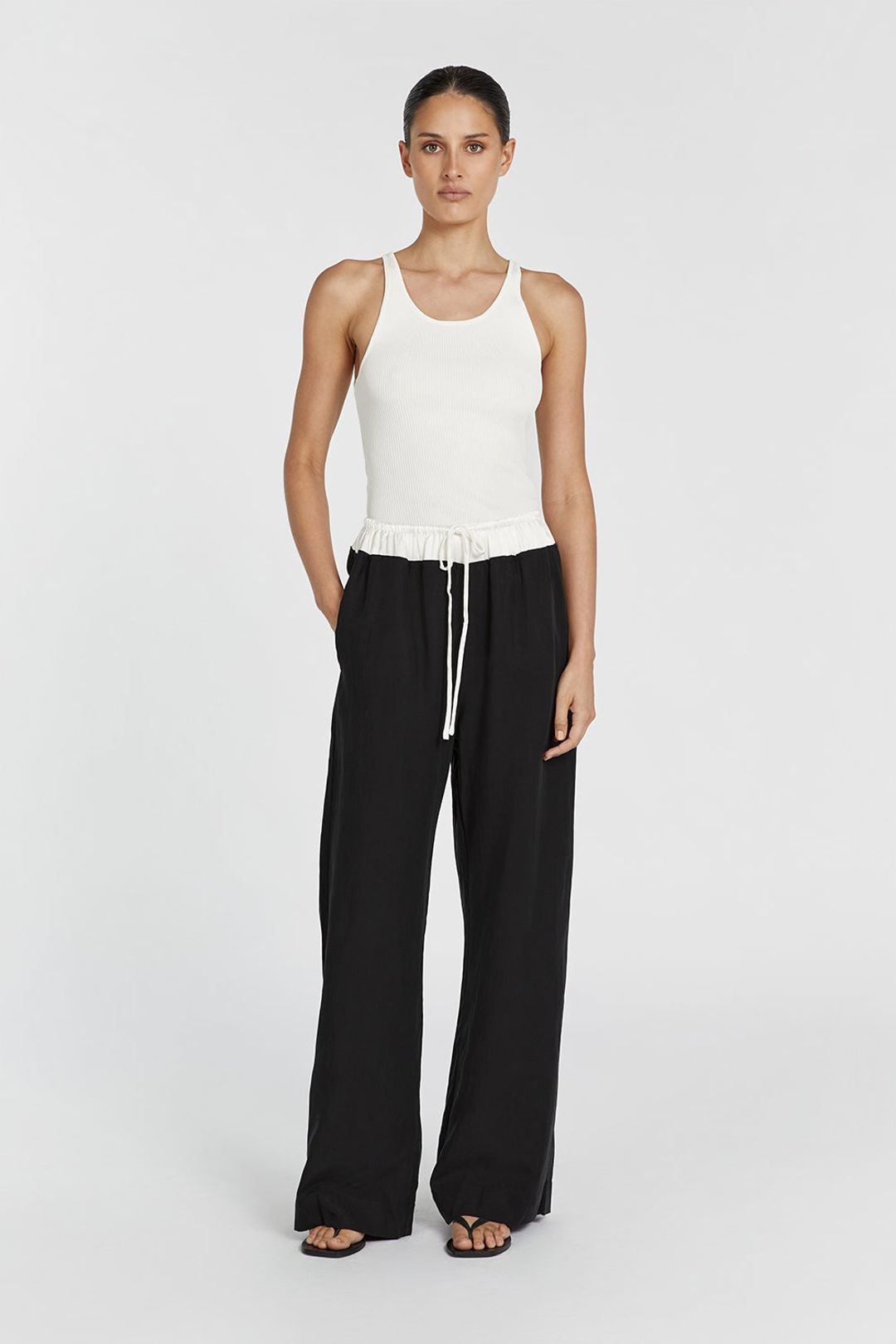 HARVEY BLACK SPLICED PANT #2