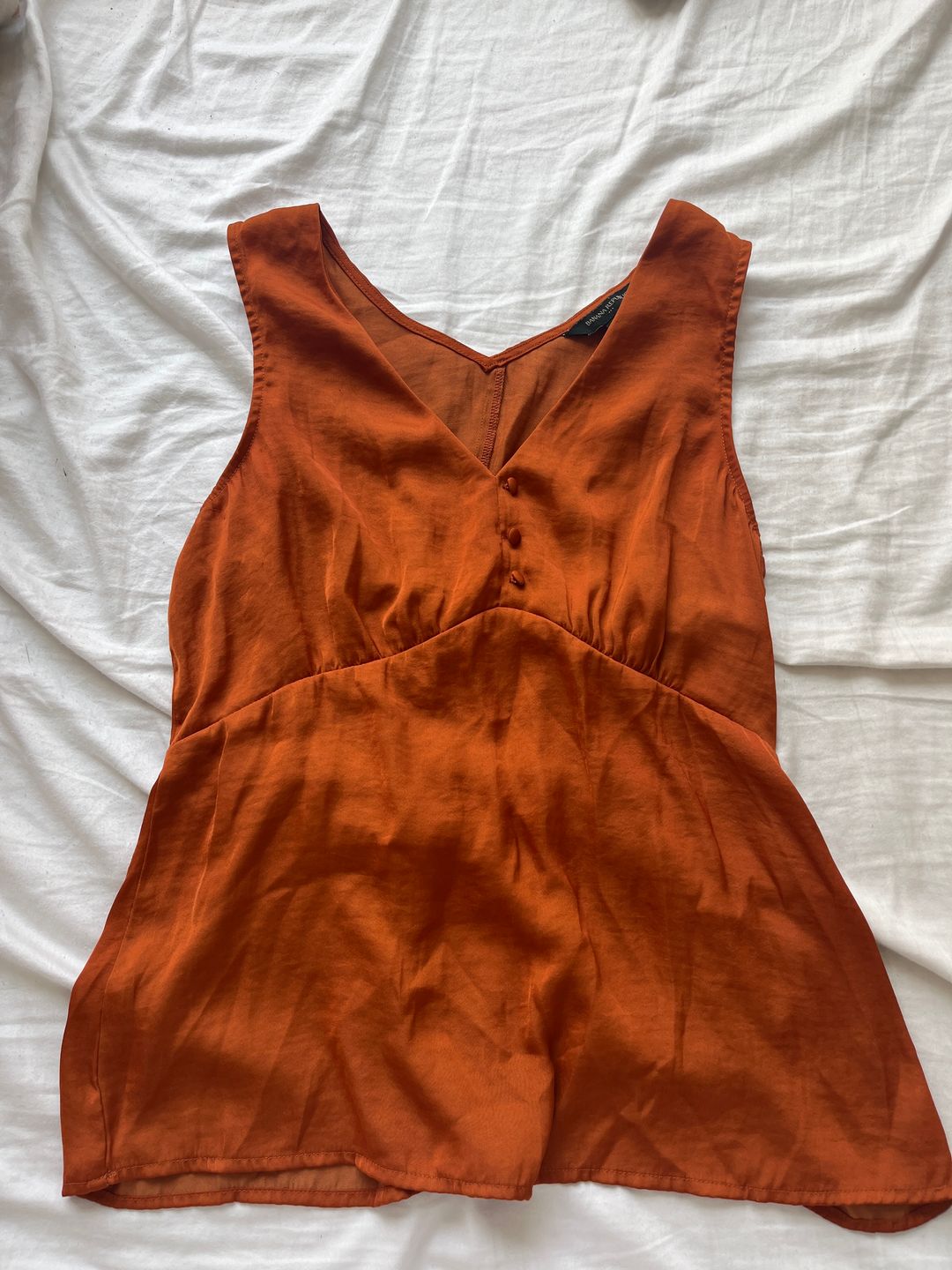 Copper-tone babydoll tank 