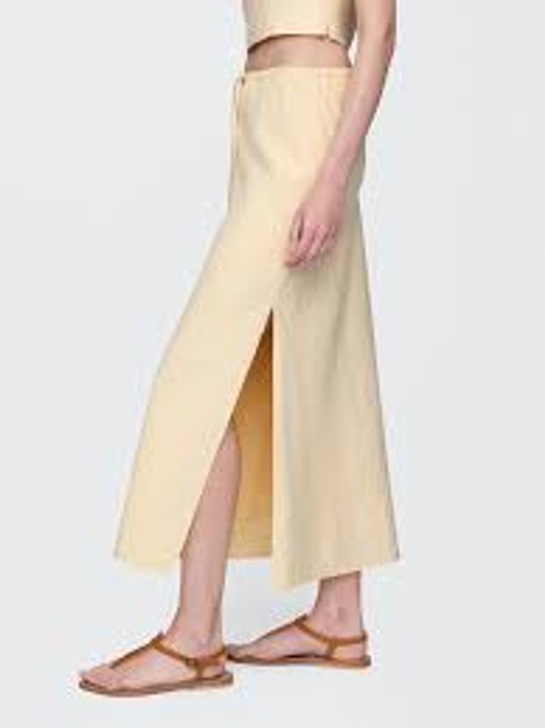 Linen-Blend Midi Skirt #4