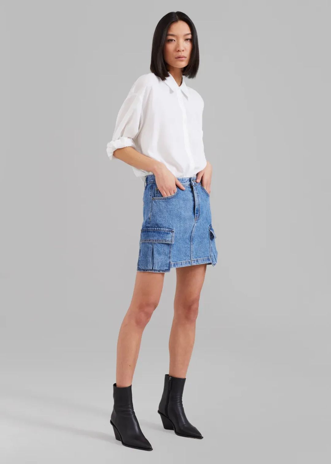Taylor Denim Cargo Skirt #6