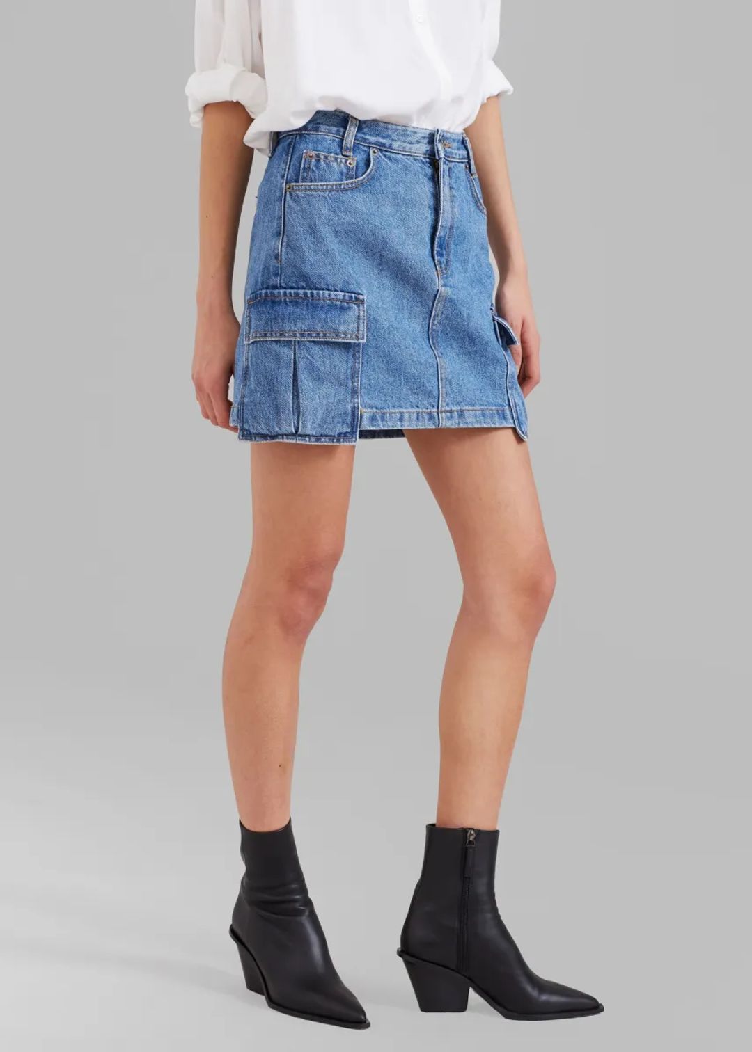 Taylor Denim Cargo Skirt #5
