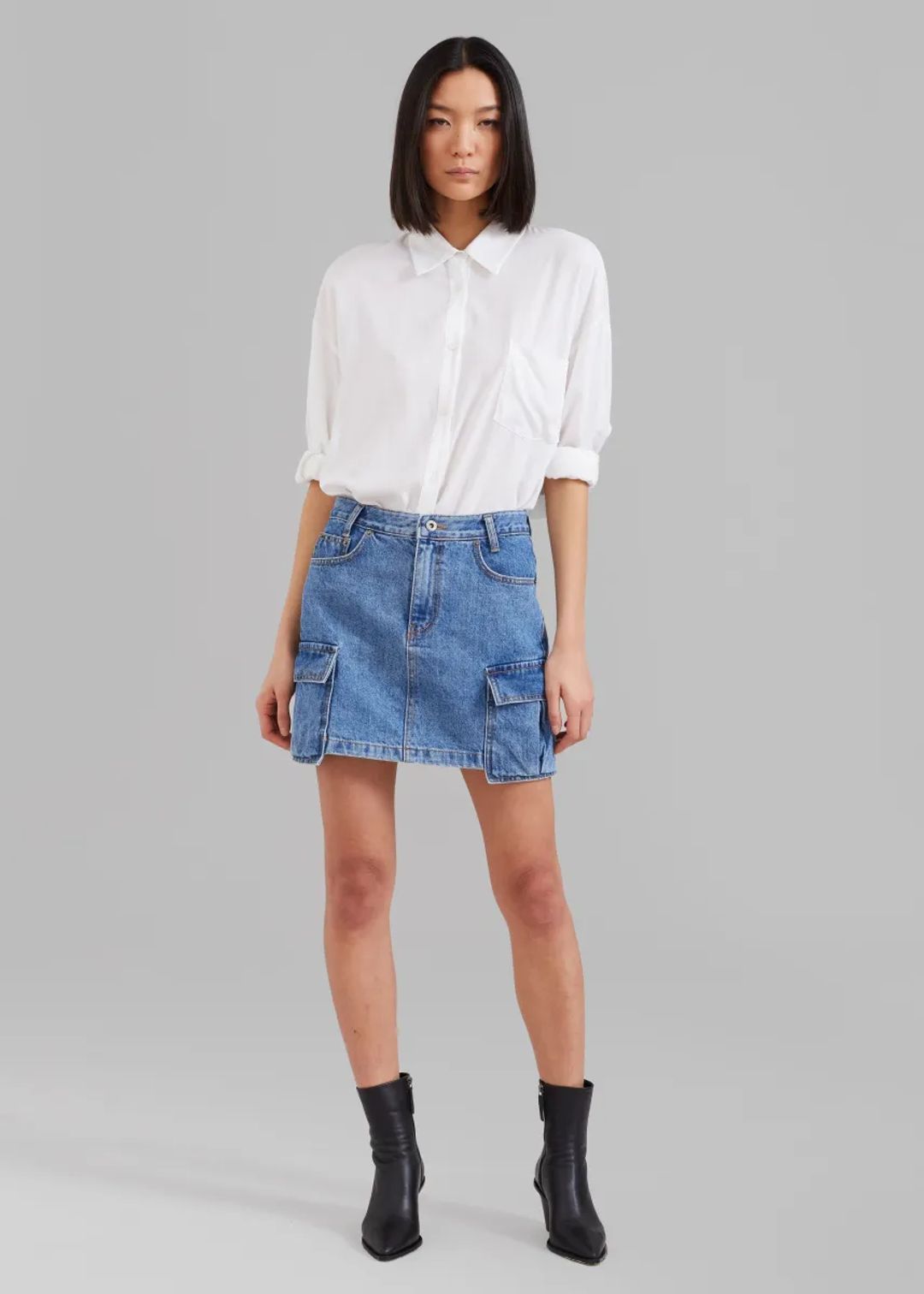 Taylor Denim Cargo Skirt #3