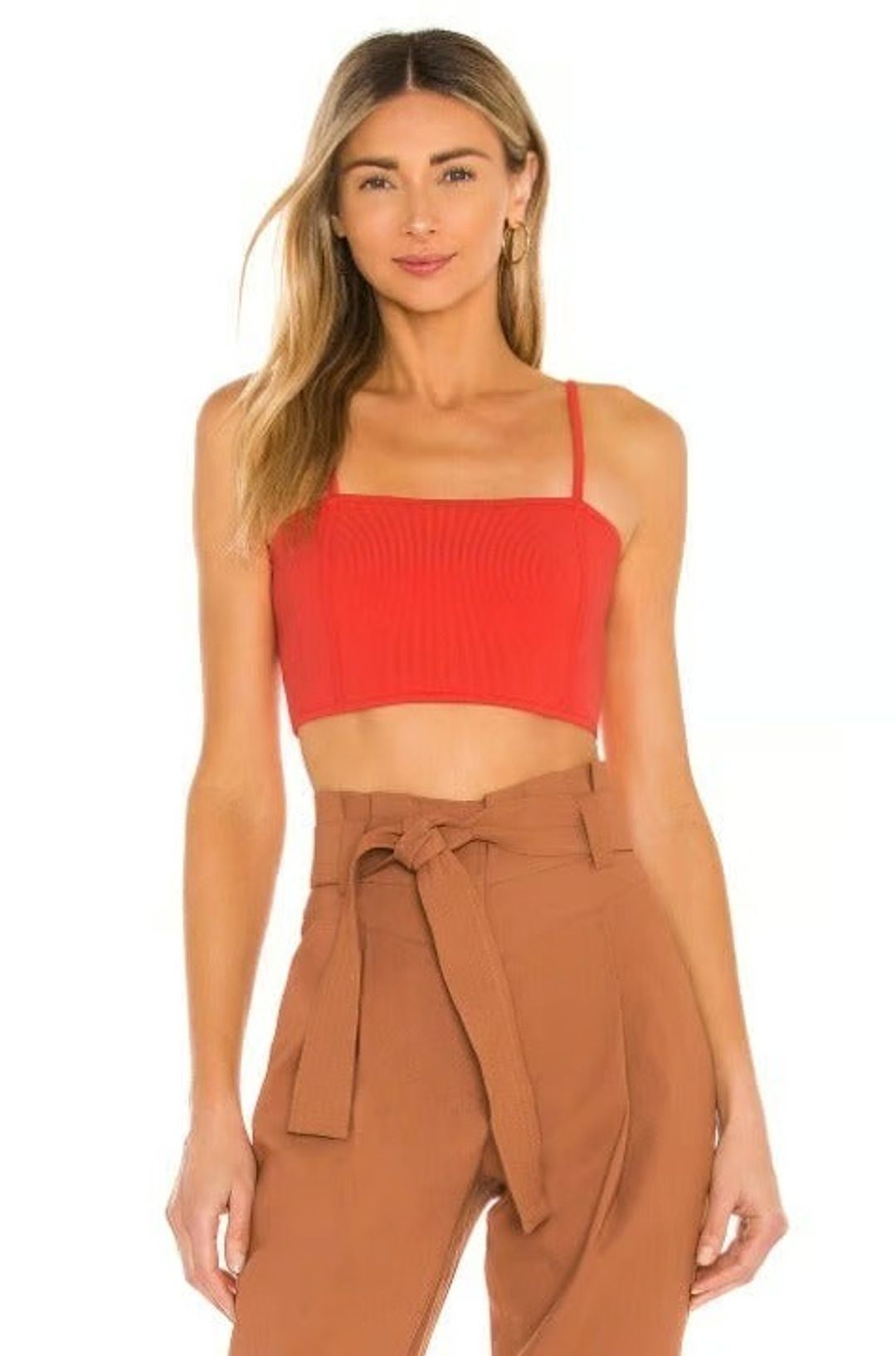 Winnie Knit Bralette Crop Top Persimmon  #5