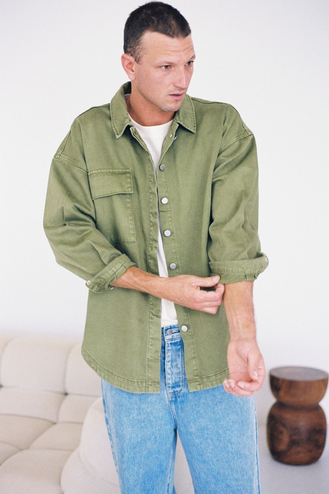 Recycled Cotton Jacket - Khaki #11