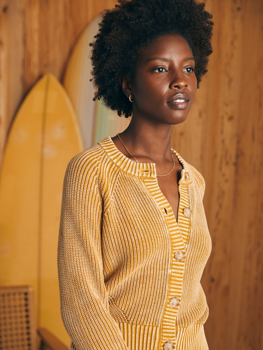 Sunwashed Fisherman Cardigan - Golden Brown #4