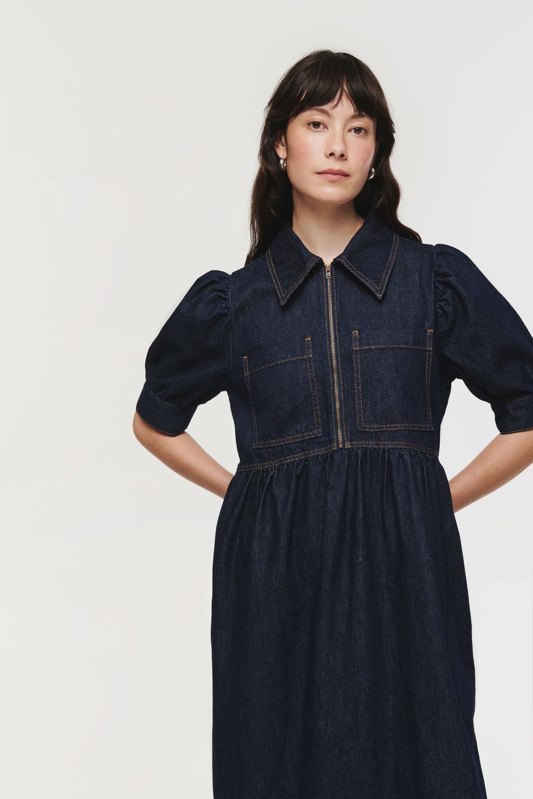 Gabriella Short Sleeve Zip Midi Dress #12