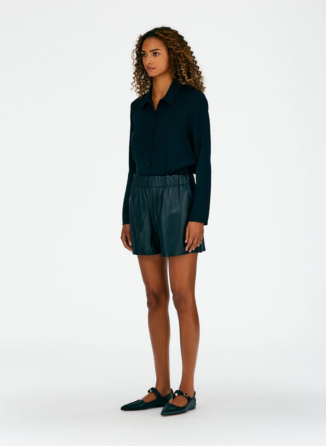 Leather Pull On Shorts #3