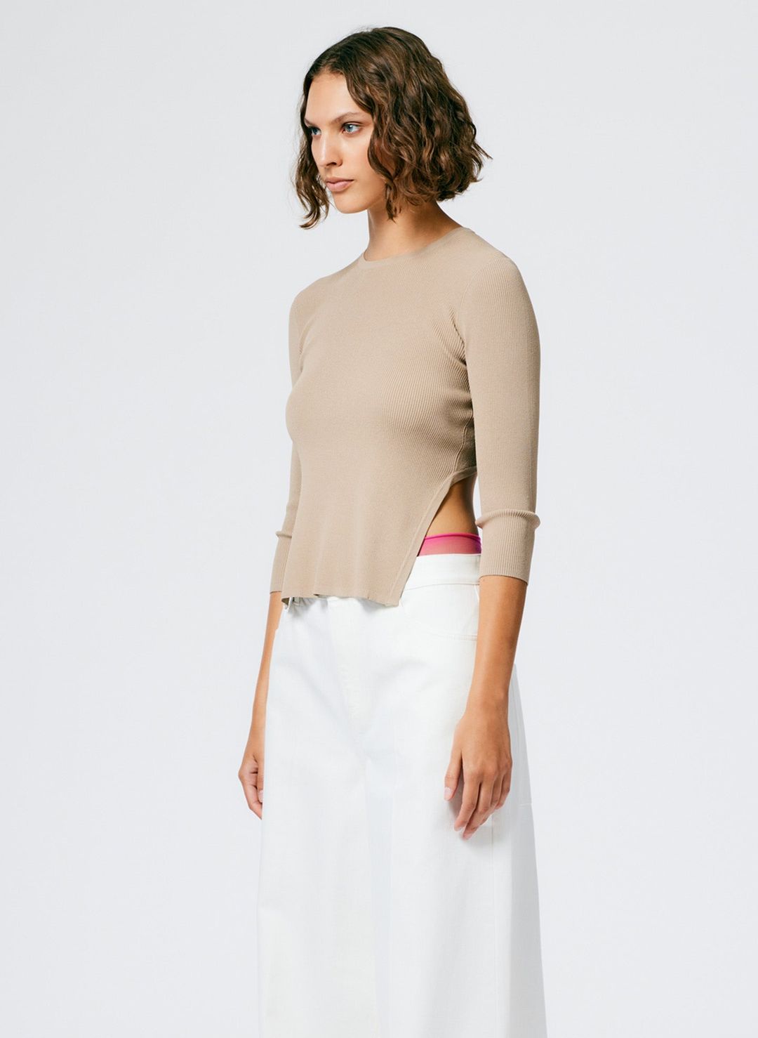 Giselle Stretch Sweater Circle Openback Pullover #3