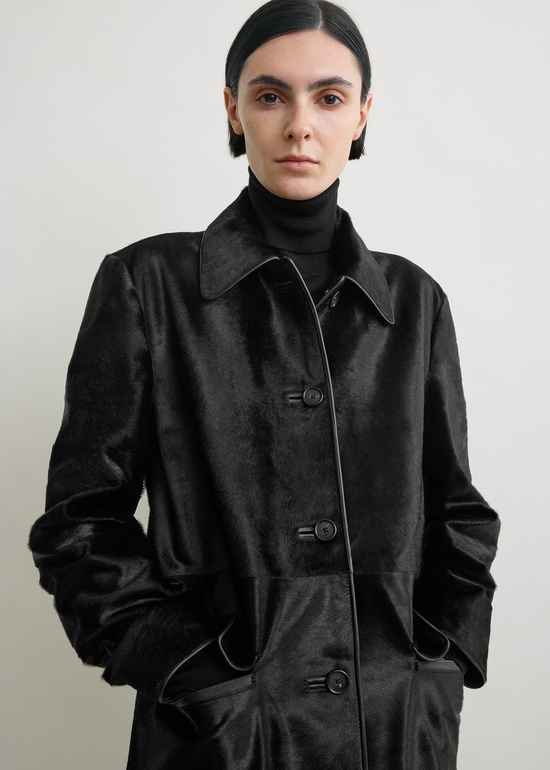 Pony hair coat black #4