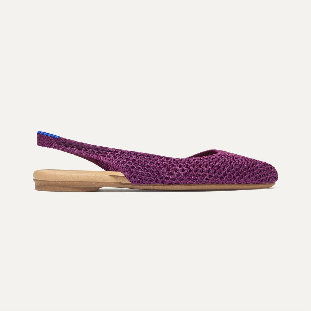 The Almond Slingback - Plum Mesh #5