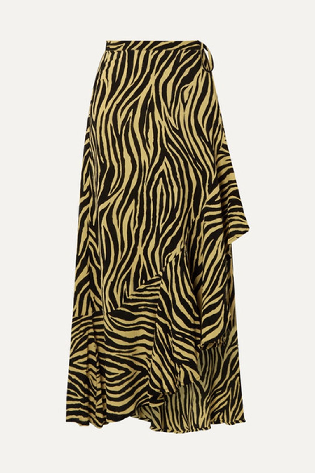 Jasper Zebra-print Crepon Wrap Skirt