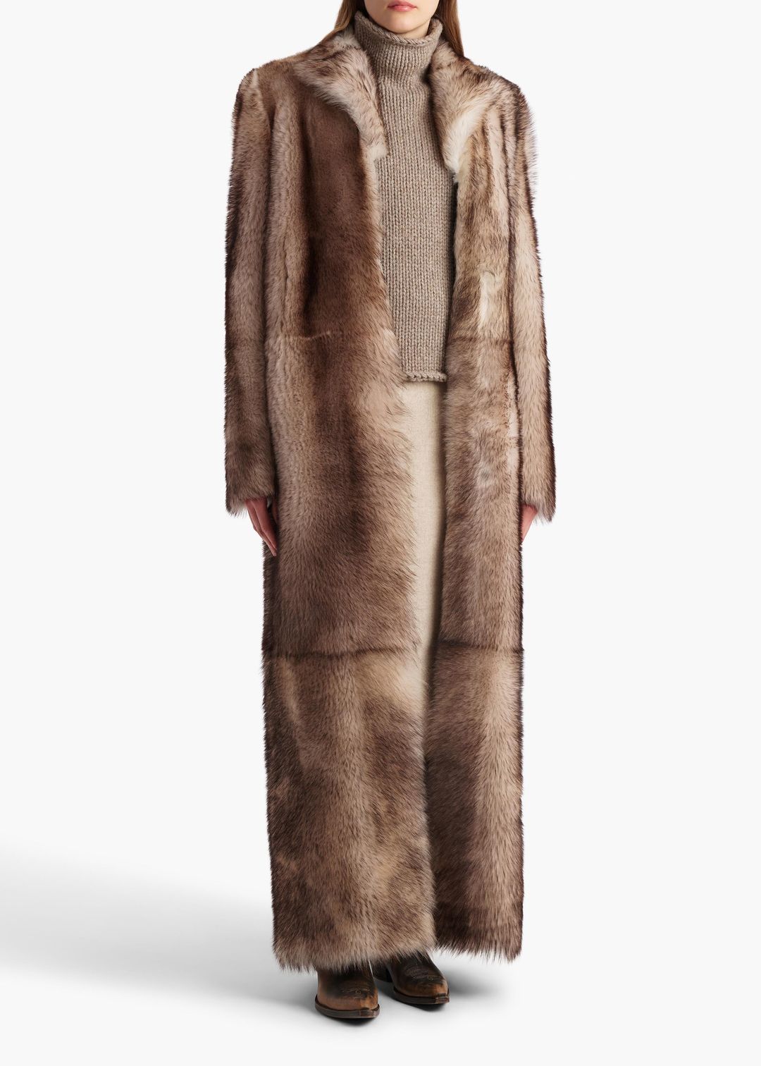Saphra Shearling Coat in Natural