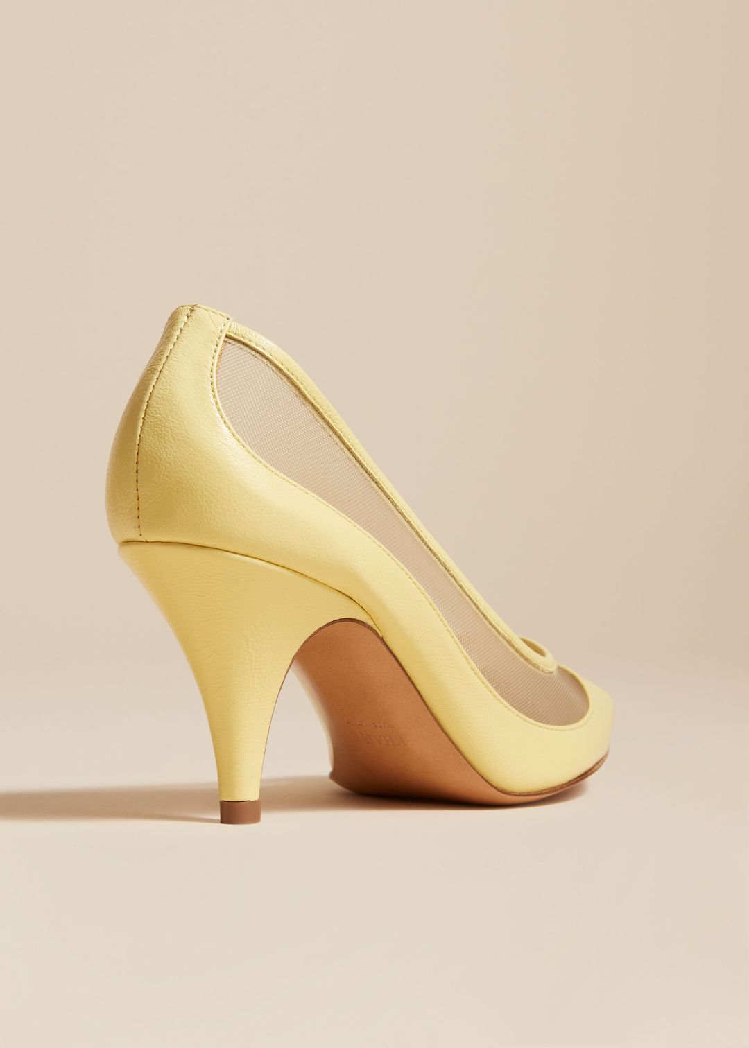The River Mesh Pump in Pale Yellow Leather #3