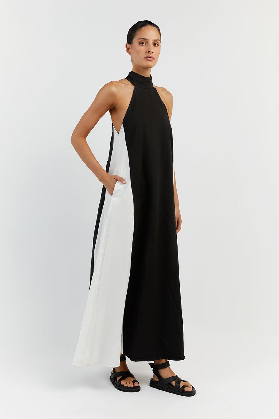 AURORA COTTON TWO TONE MIDI DRESS