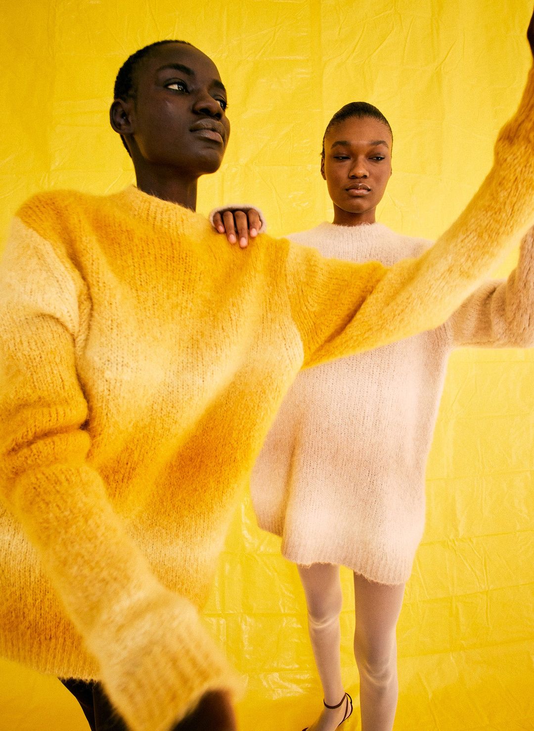Ombre Superfine Alpaca Funnel Neck Pullover #2