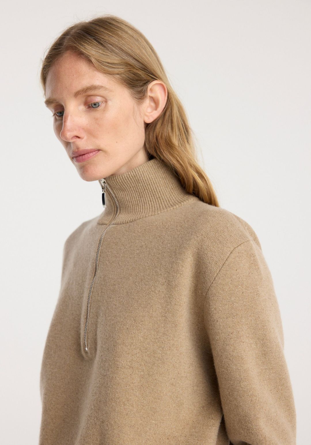 Zipped mouliné polo | camel #3