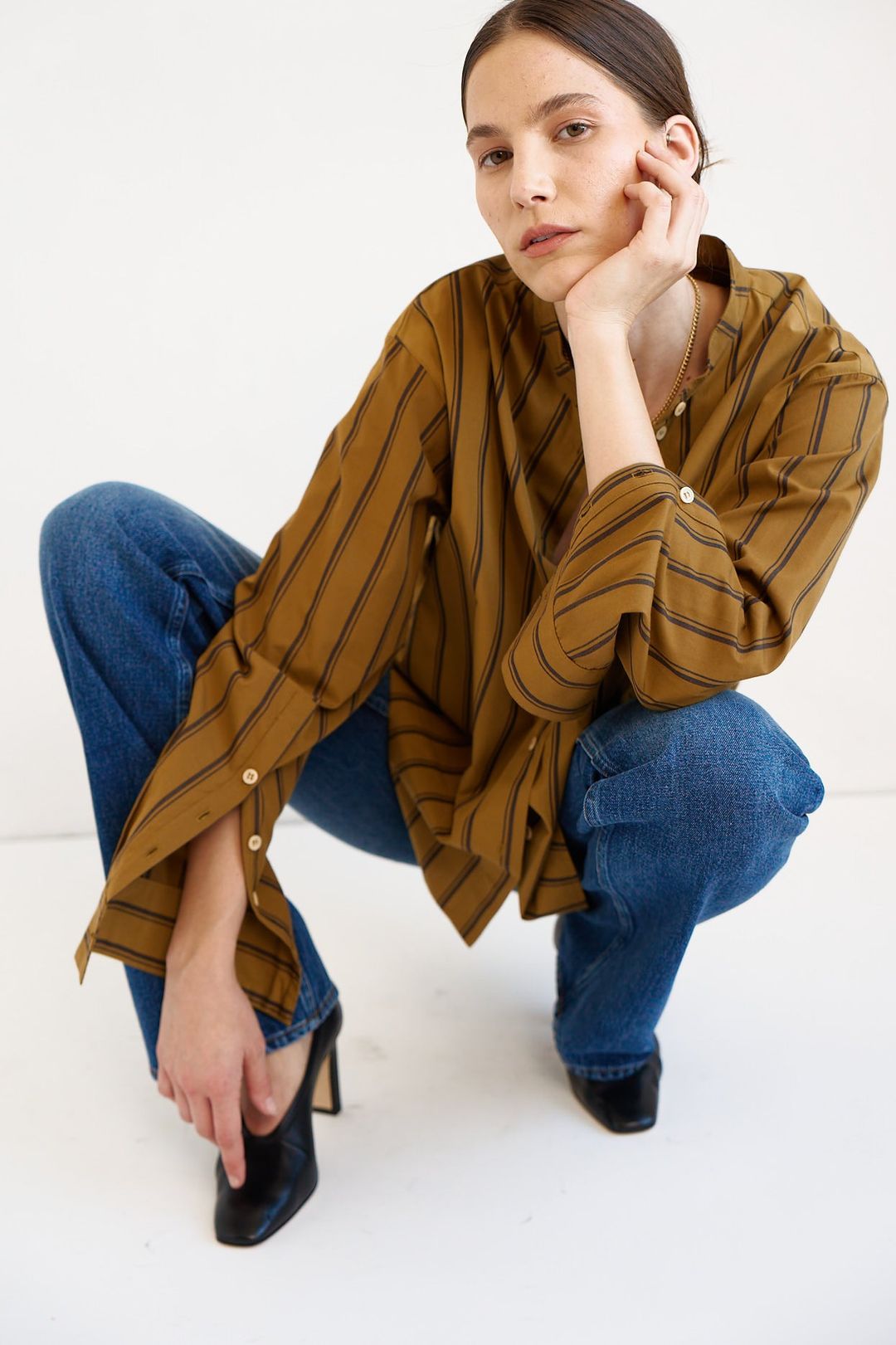 The Editor Shirt in Goldenrod Stripe #6