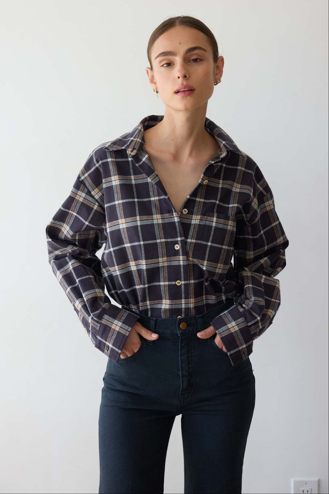 The Weekend Shirt in Charcoal Plaid