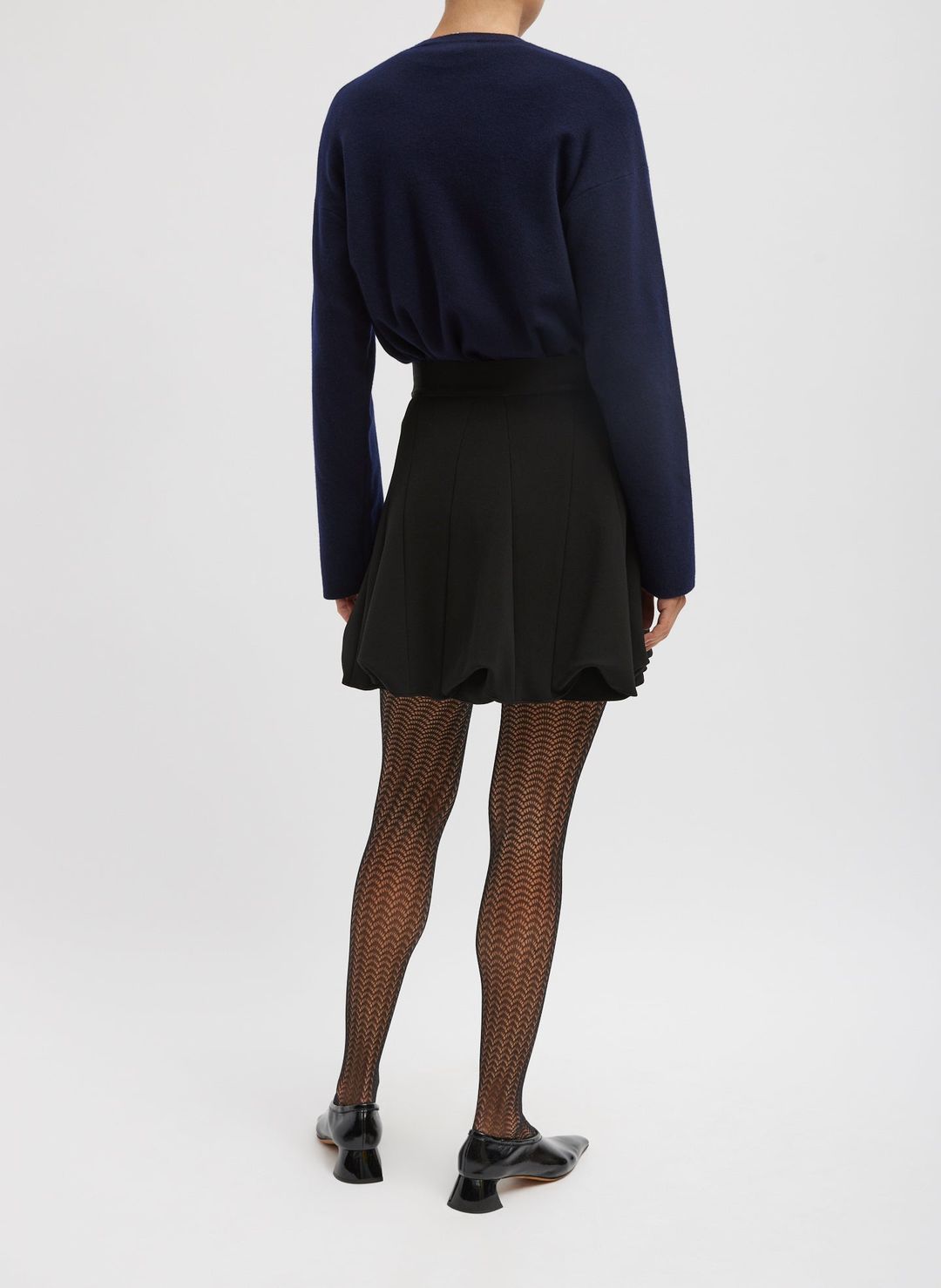 Wren Crepe Knit Short Tucked Skirt #6