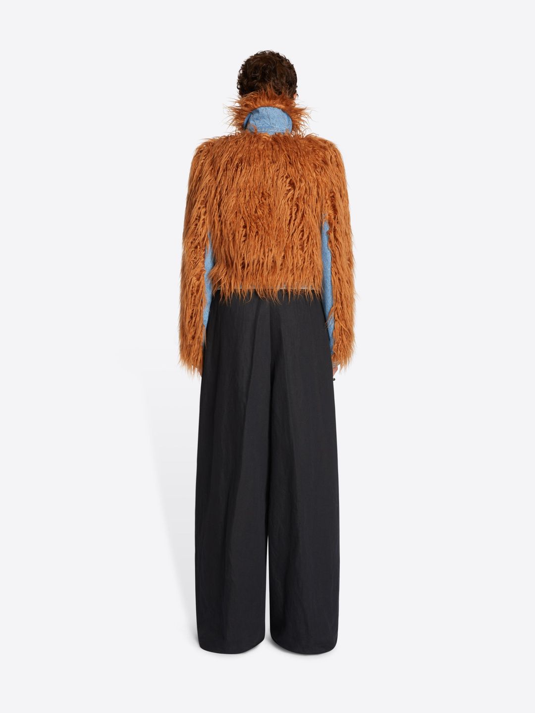 Faux fur and denim jacket #4