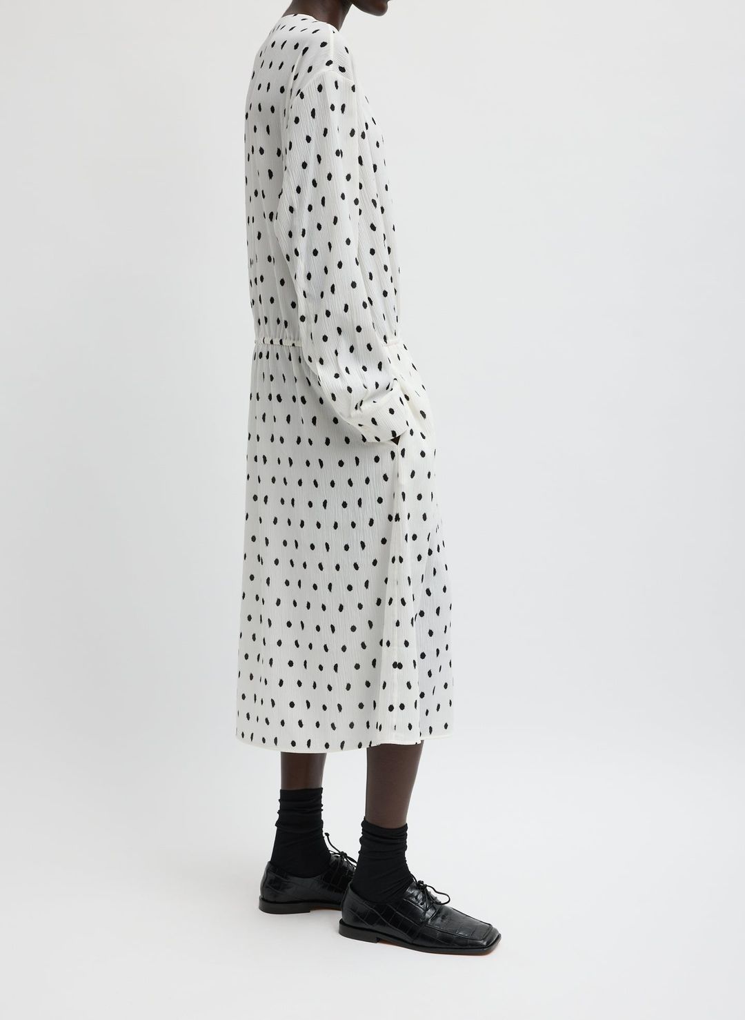 Scribble Dot Print Stretch Plisse Wrap Dress #3