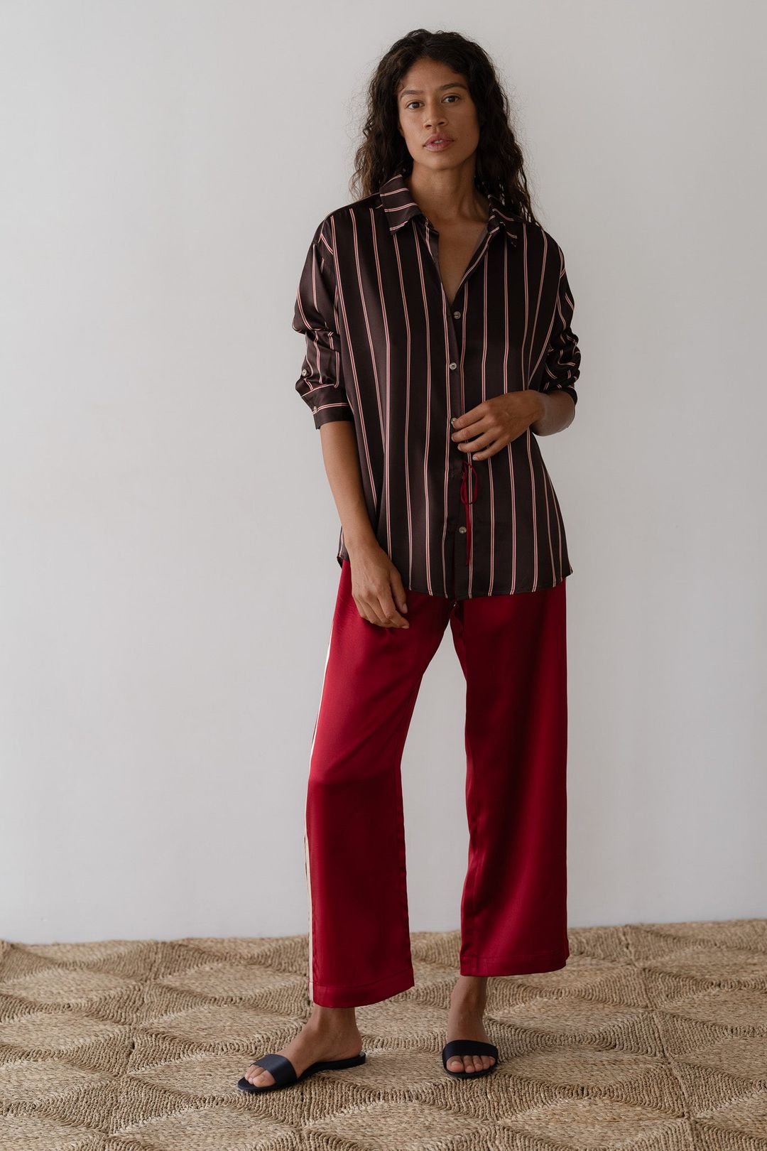 The Silk Stripe Crop Pant #5