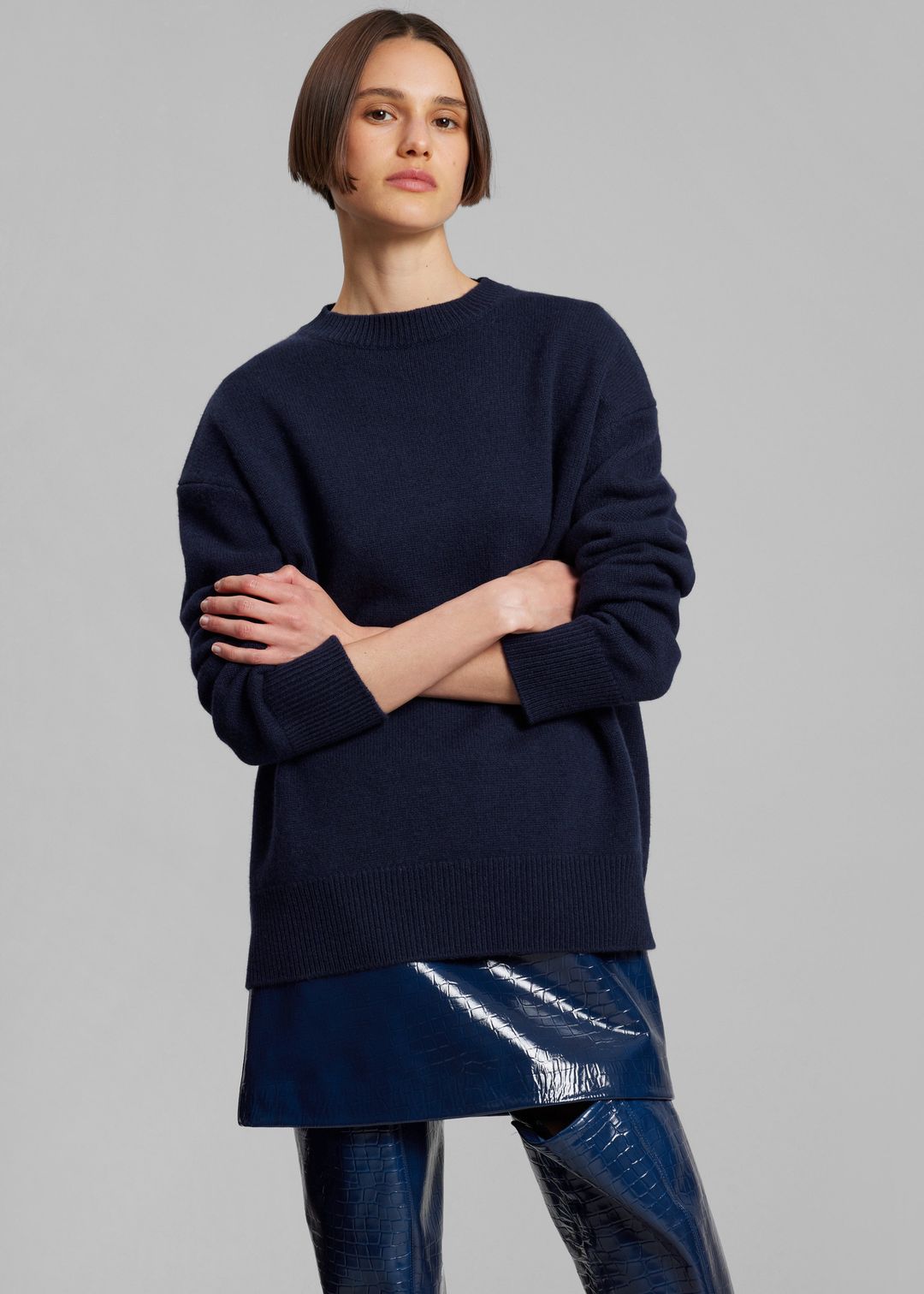 Rafaela Padded Knit Sweater - Navy #7