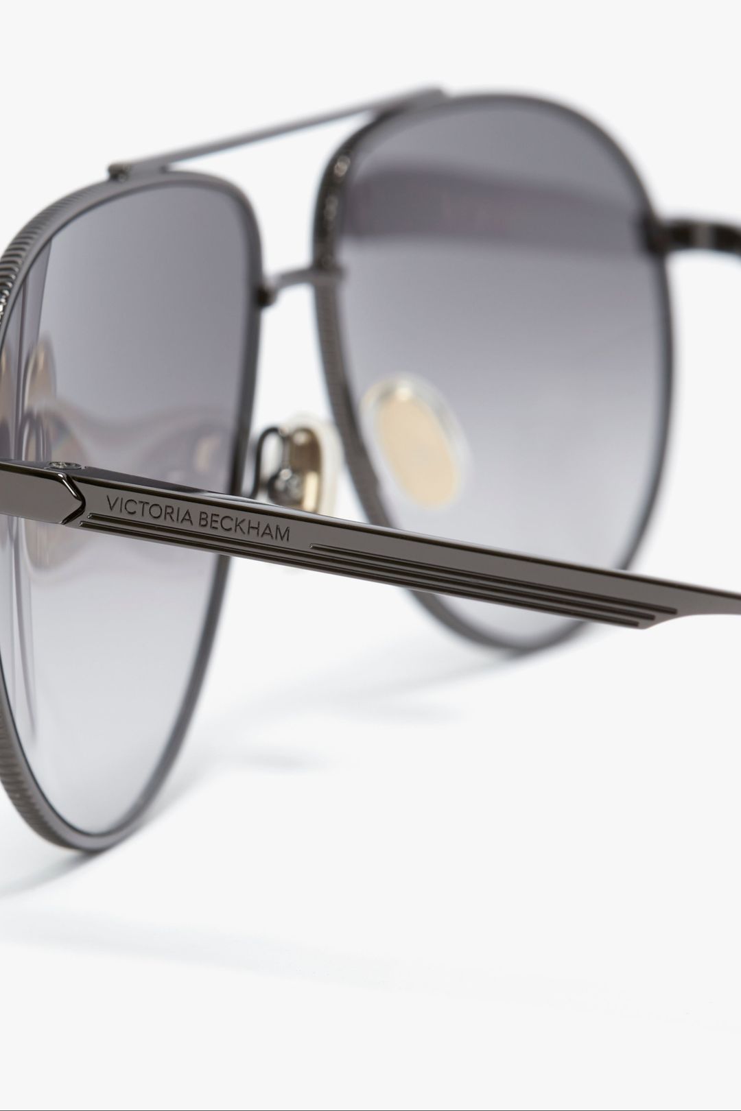 V Metal Pilot Sunglasses In Grey Gradient #4