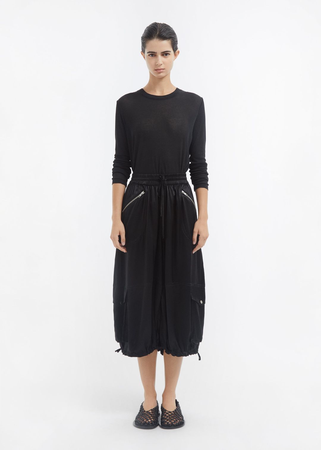 Crewneck Long Sleeve in Cotton Jersey - Black