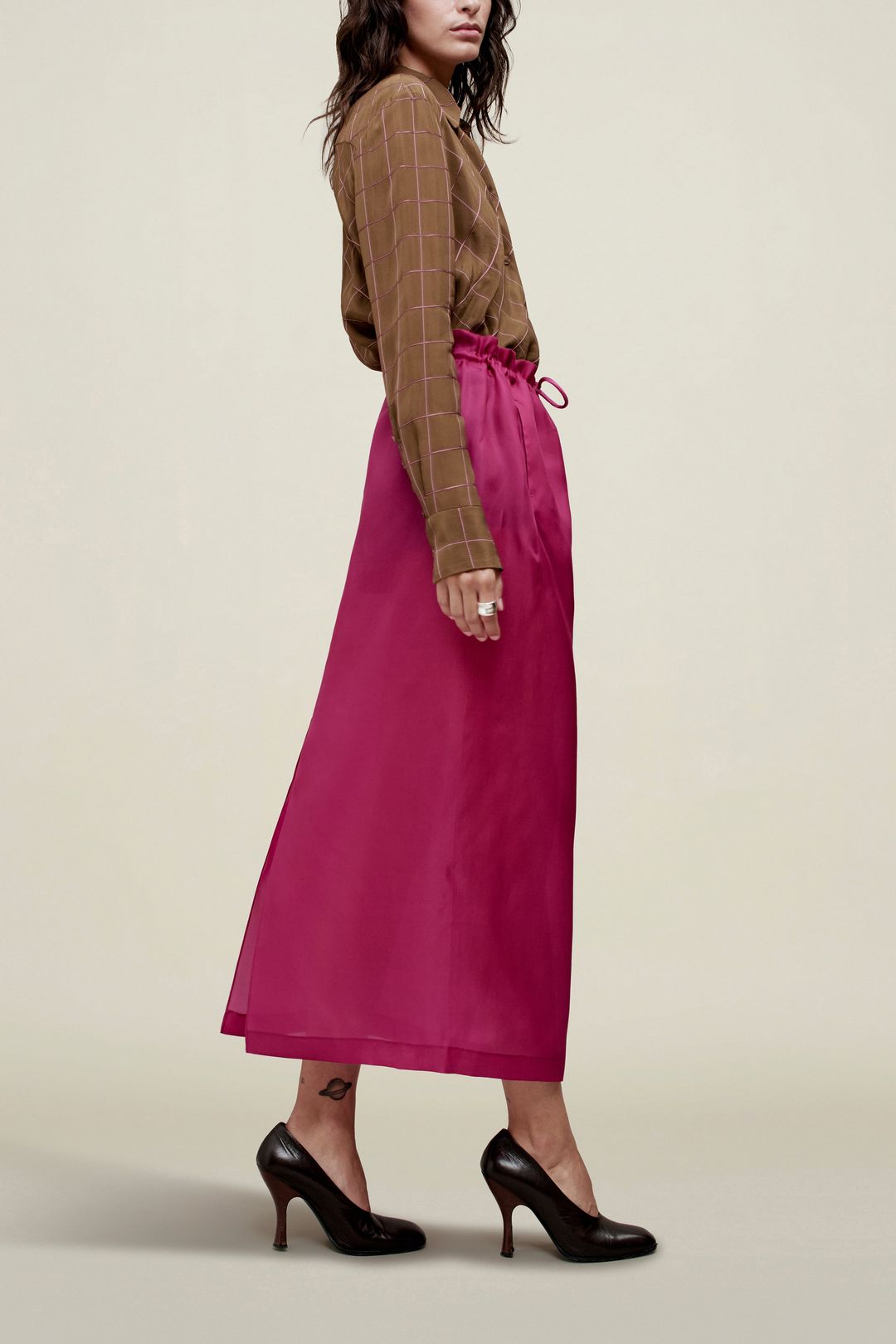 Regina Drawstring Skirt in Satin Faced Organza #4