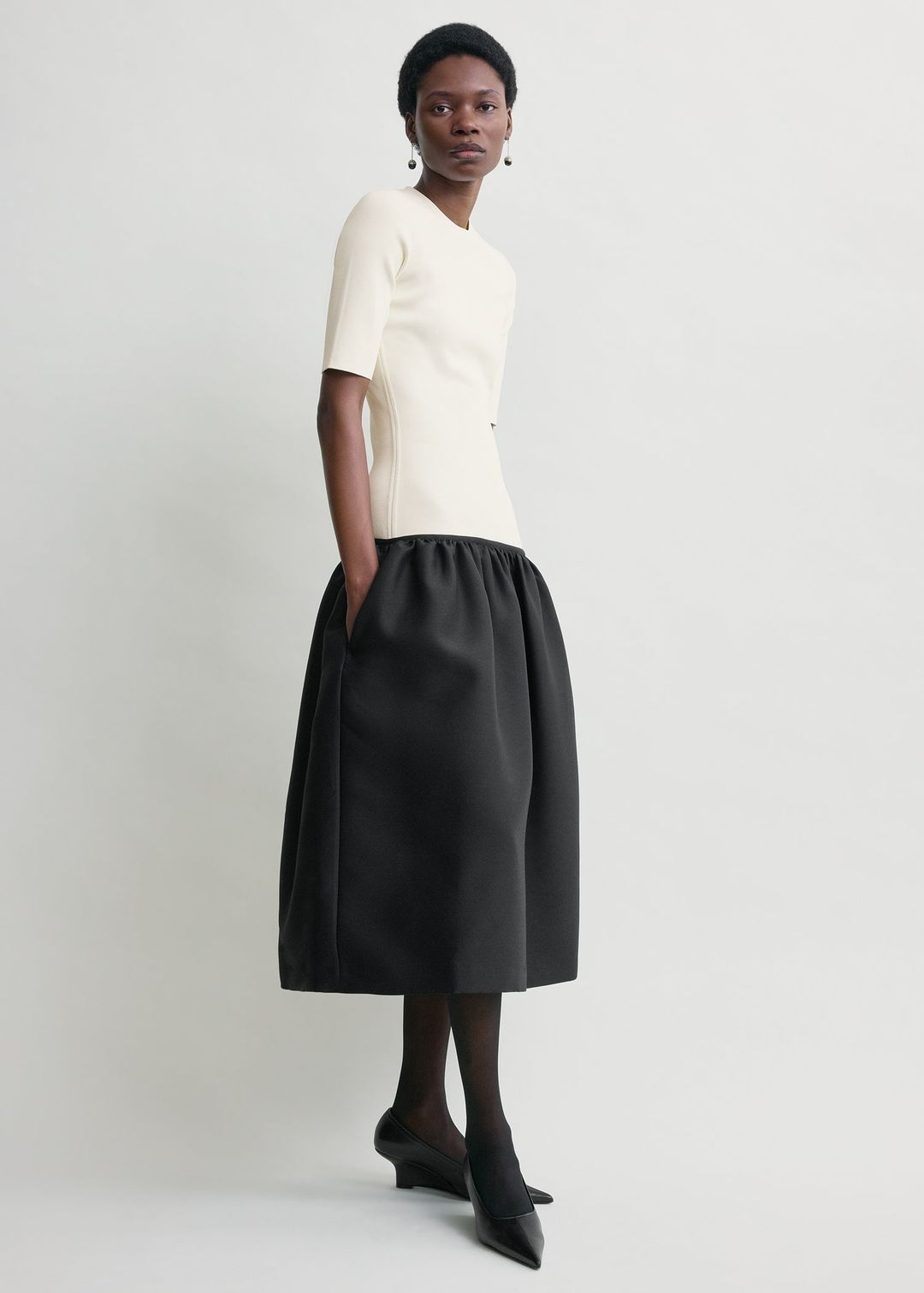 Twinflower tee dress ecru