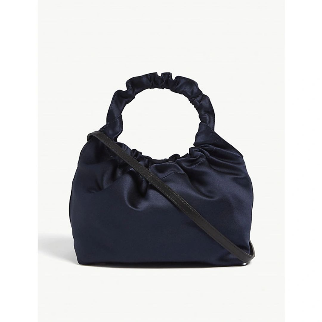 Double Circle Satin Tote In Navy Pld