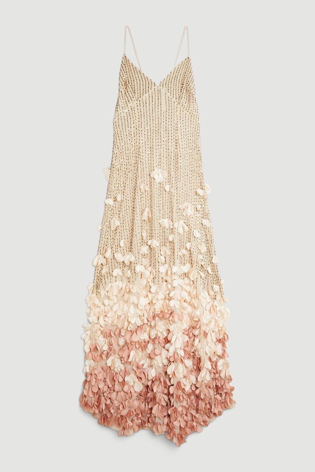 Crystal Applique Woven Strappy Maxi Dress #4