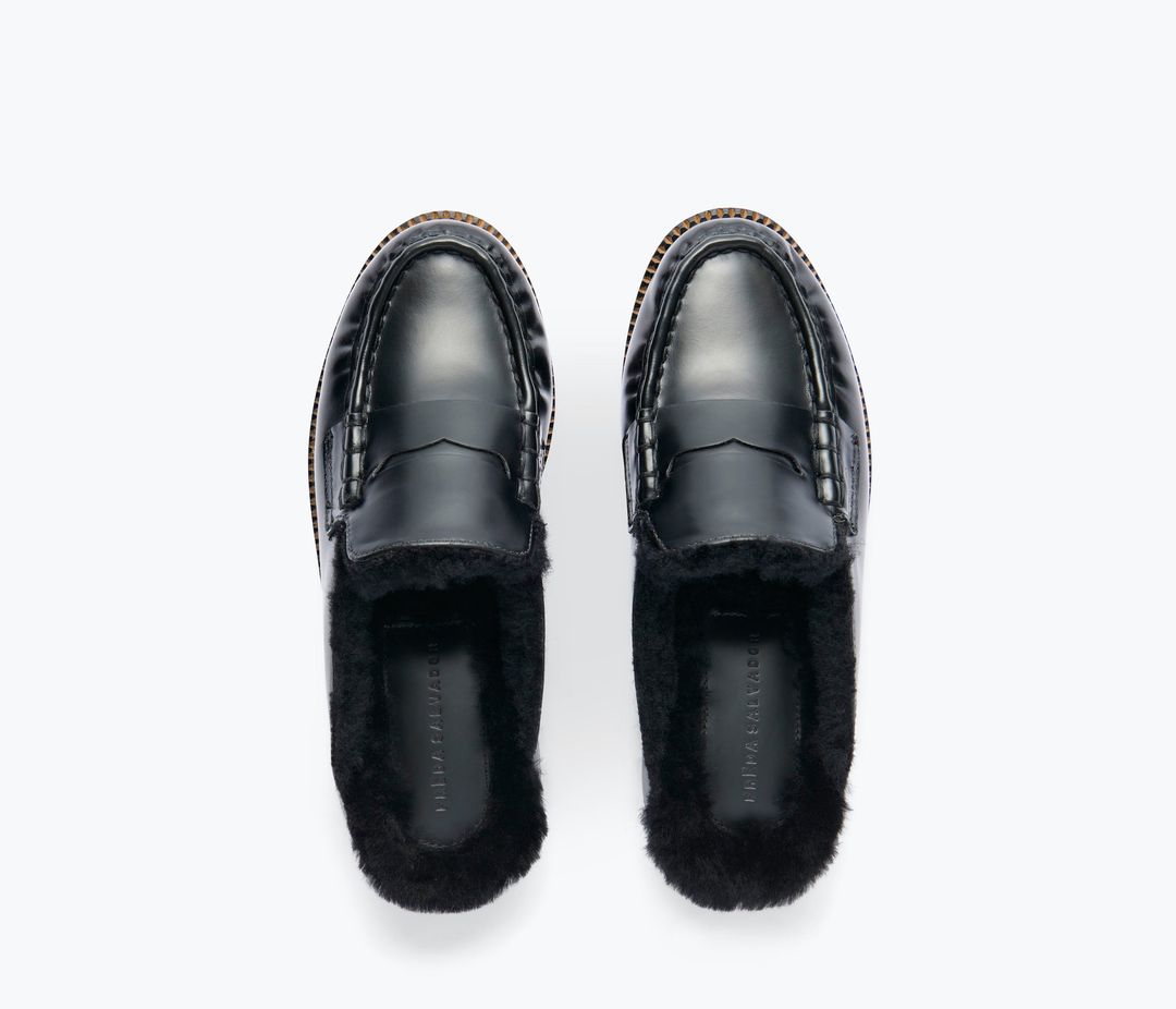 TEMI SHEARLING PENNY LOAFER MULE #4
