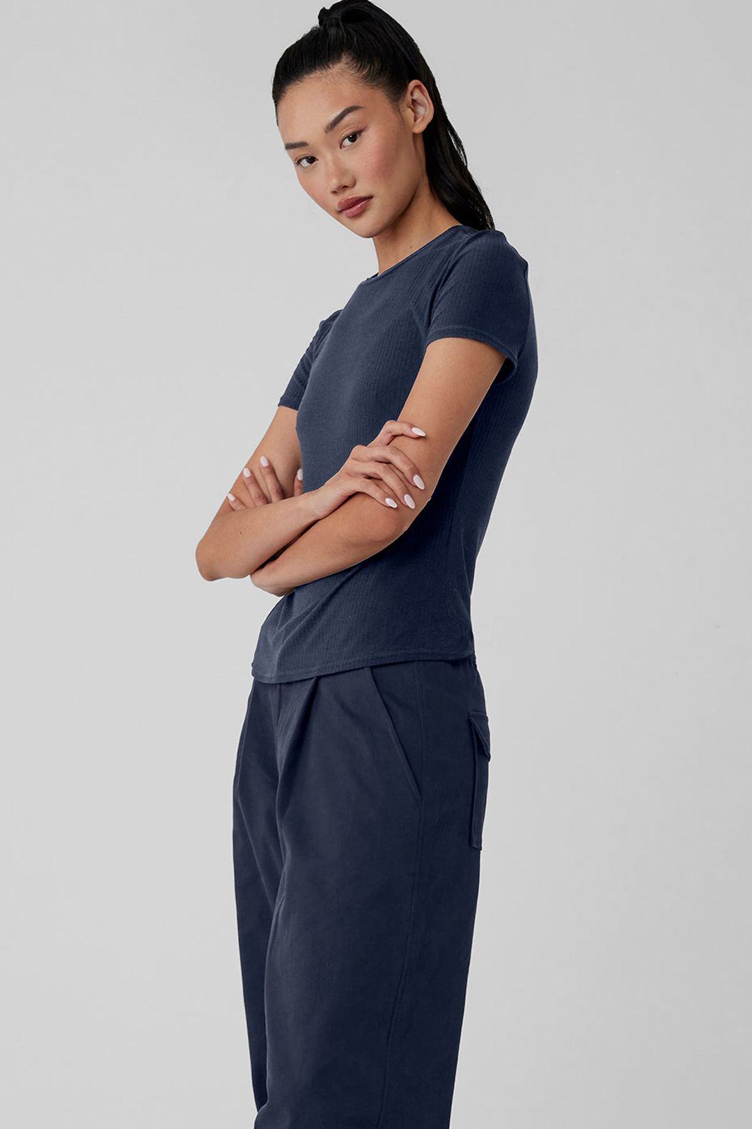 Ribbed Sea Coast Tee - Navy #4