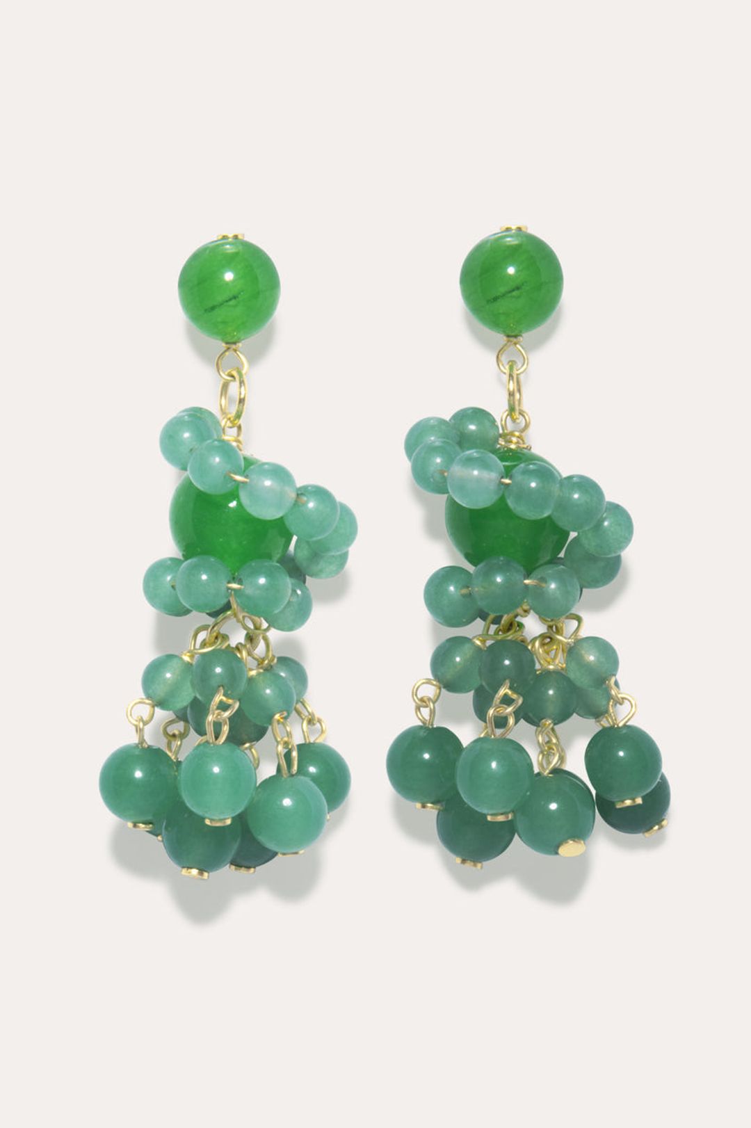 The Aftertaste of a Dream - Green Quartz and Recycled Gold Vermeil Earrings #2