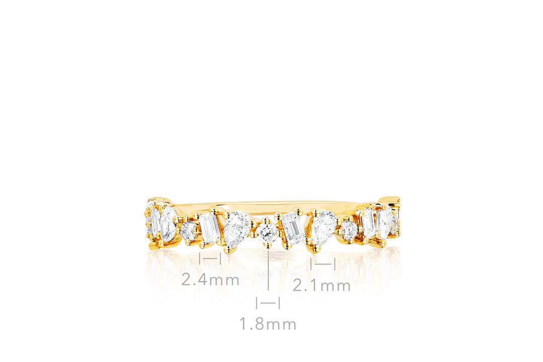 Half Diamond Multifaceted Ring #5