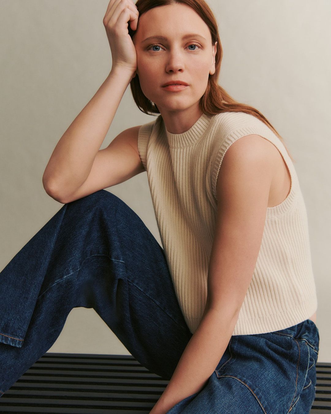Ribbed Vest in Cashmere #4