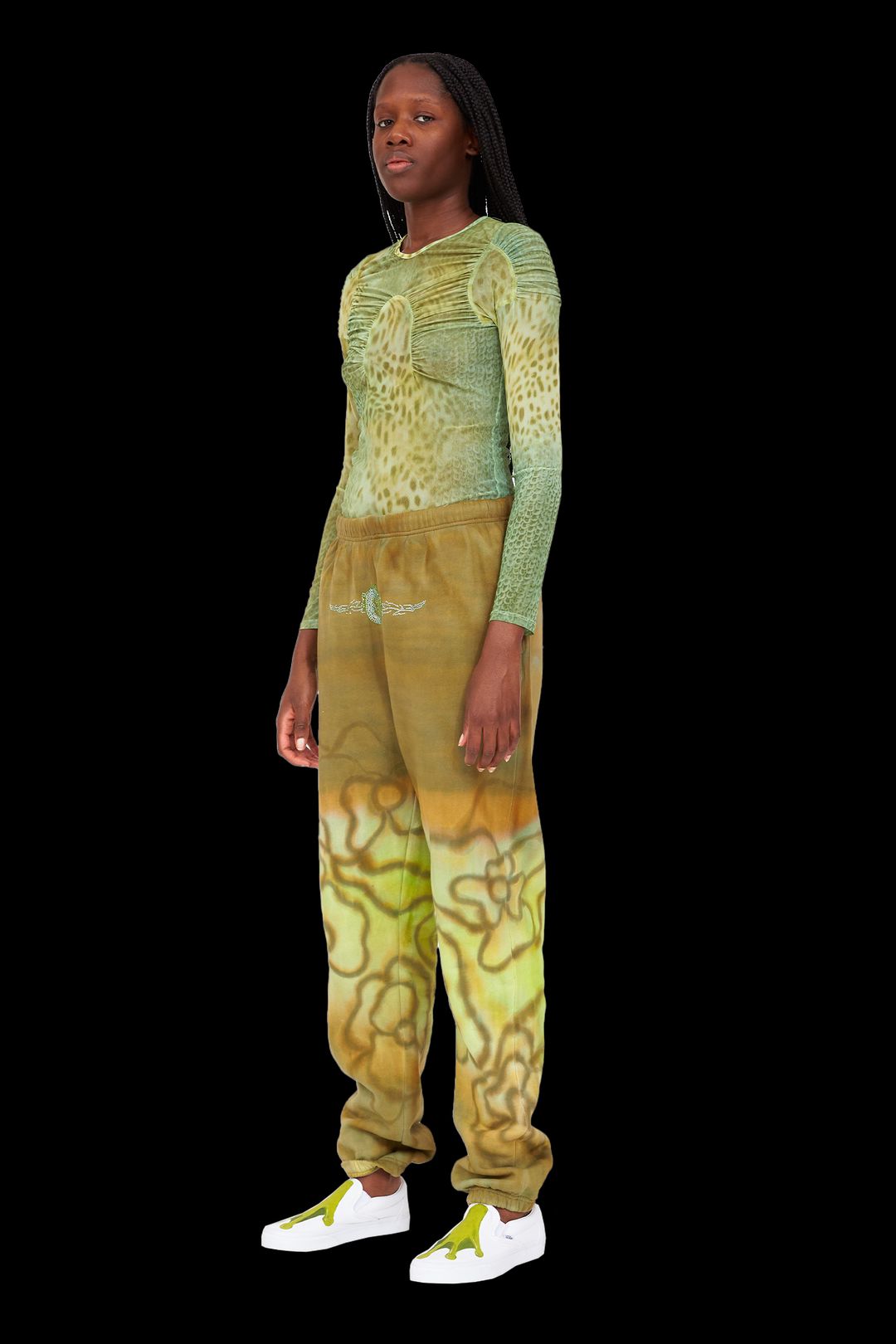 BEIGE COW RHINESTONE SWEATPANT #9