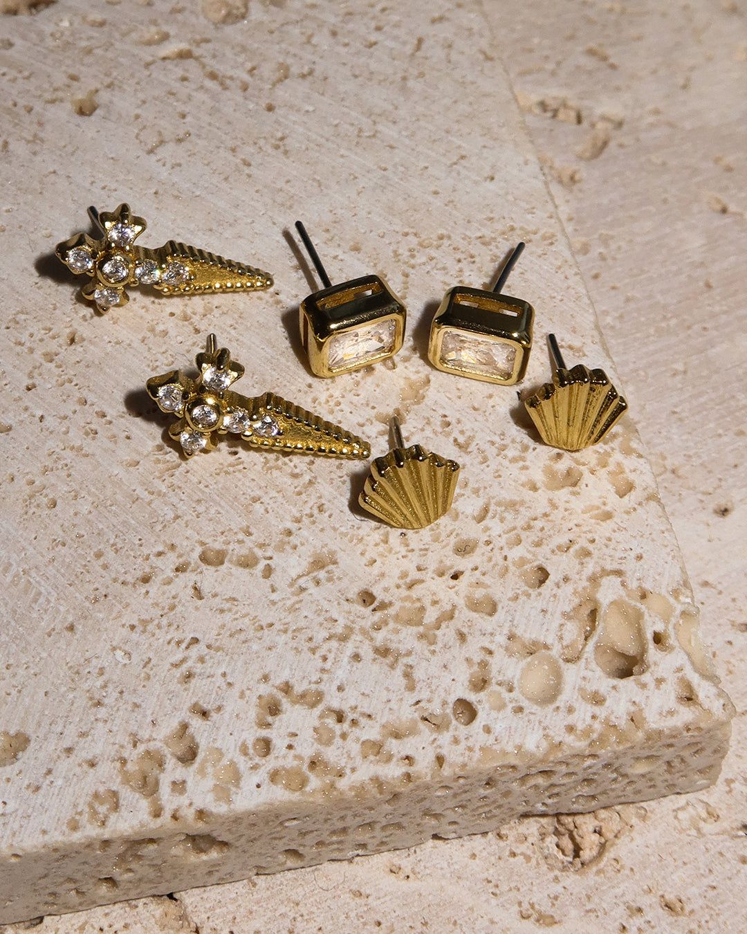 The Emerald Bezel Studs #3